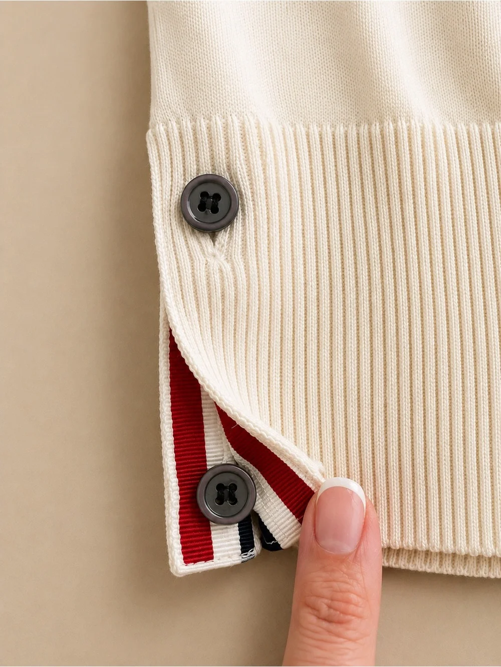 Thom Browne Flower Icon Intarsia Cotton Knit Preppy Polo White Navy 4 Bar Top XS - Picture 9 of 9